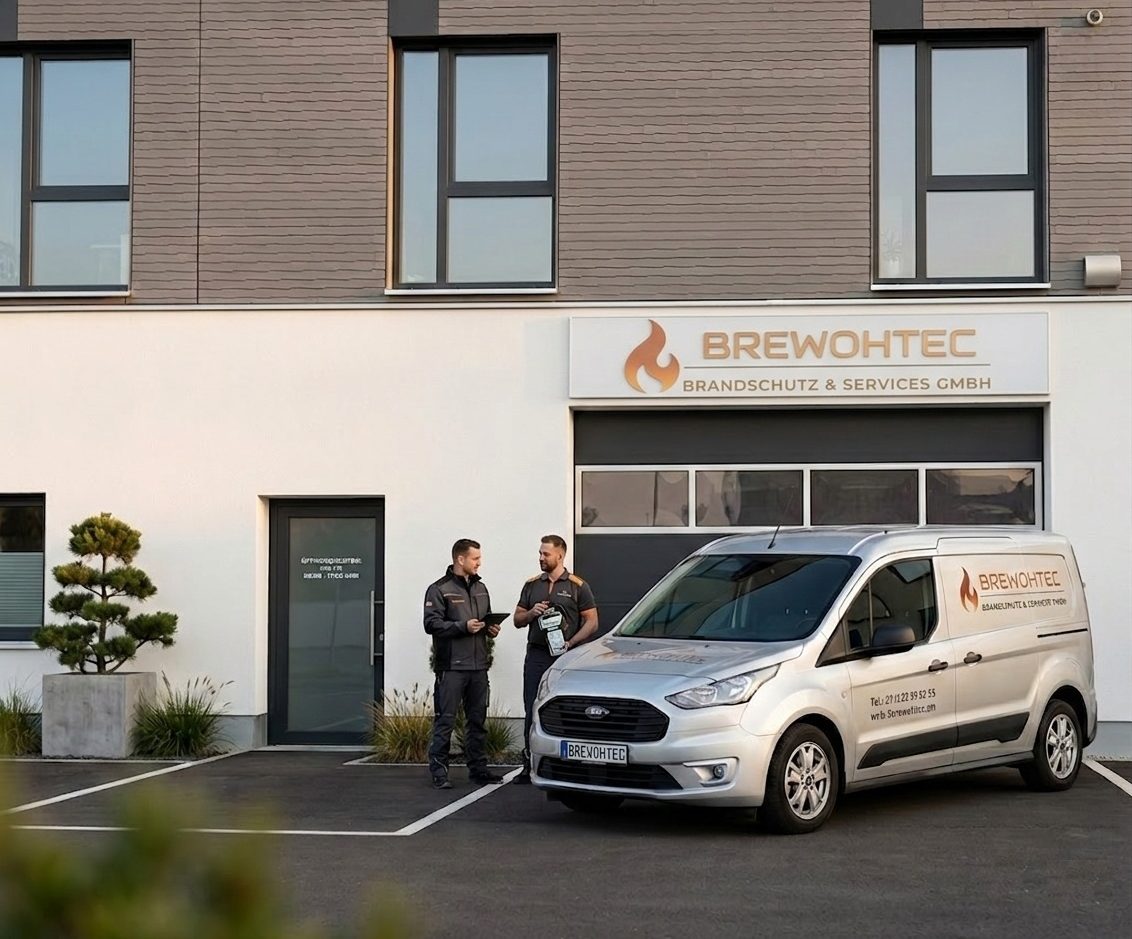 vor dem Büro von BREWOHTEC Brandschutz & Services GmbH
